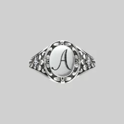 CLASSICS DARK GARDEN. Ornate Initial Ring (N - Z)