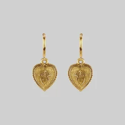CLASSICS ARDOUR. Sacred Heart Hoop Earrings - Gold