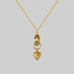 CLASSICS ALL OF ME. Hand Grasping Heart Necklace - Gold Necklaces & Chains