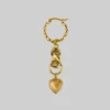 CLASSICS ALL OF ME. Hand Grasping Heart Single Earring - Gold Earrings