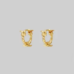CLASSICS SURVIVAL. Symbolic Barbed Wire Clicker Hoop Earrings - Gold