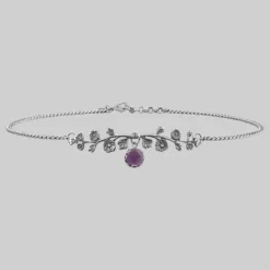 CLASSICS DARK BLOOM. Amethyst Choker - Silver Necklaces & Chains