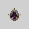 HALLOWEEN 2021 MALEFICENT. Amethyst CZ Gothic Ring - Gold Rings