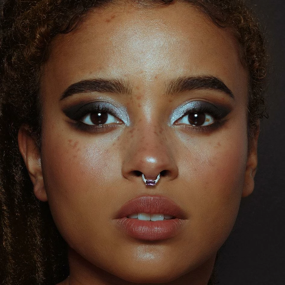 CLASSICS Earrings NYMPH. Amethyst Silver Clicker Ring - Septum 5 CLASSICS Earrings NYMPH. Amethyst Silver Clicker Ring - Septum