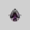 HALLOWEEN 2021 MALEFICENT. Amethyst CZ Gothic Ring - Silver Rings
