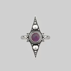 CLASSICS BALANCE. Amethyst Equilibrium Gemstone Ring - Silver