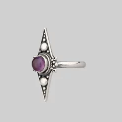 CLASSICS BALANCE. Amethyst Equilibrium Gemstone Ring - Silver