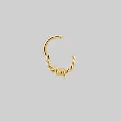 AW21 Earrings SURVIVAL. Barbed Wire Septum Clicker Ring - Gold