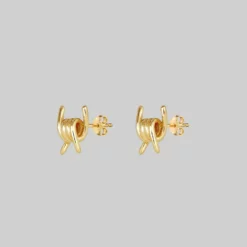 CLASSICS SURVIVAL. Symbolic Barbed Wire Stud Earrings - Gold