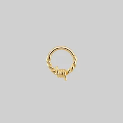 AW21 Earrings SURVIVAL. Barbed Wire Septum Clicker Ring - Gold