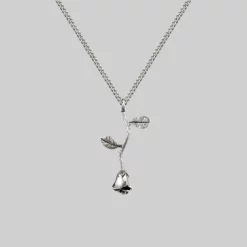 CLASSICS BELLADONNA. Rose Stem Charm Necklace - Silver