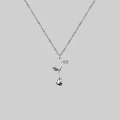 CLASSICS BELLADONNA. Rose Stem Charm Necklace - Silver