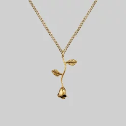 CLASSICS BELLADONNA. Rose Stem Charm Necklace - Gold Necklaces & Chains