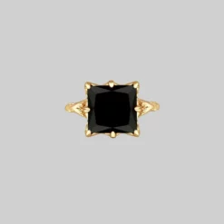 CLASSICS Rings BITTERSWEET. Double Serpent Onyx Ring - Gold