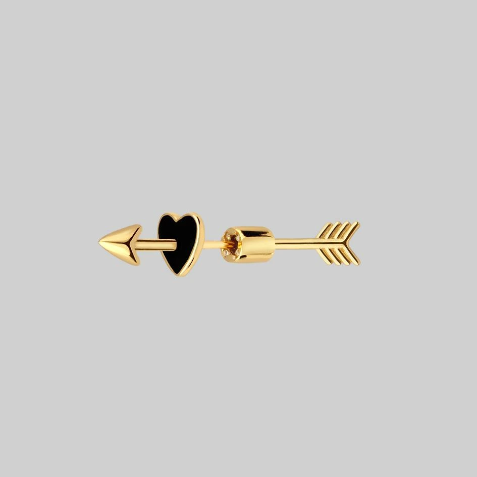CLASSICS TOKEN. Heart & Arrow Single Earring - Gold 1 CLASSICS TOKEN. Heart & Arrow Single Earring - Gold