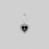 CLASSICS SOLEMN. Black Enamel Heart Hoop Earrings - Silver