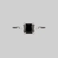 CLASSICS Rings BETROTHAL. Black Spinel Silver Ring