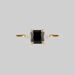 CLASSICS Rings BETROTHAL. Black Spinel Gold Ring