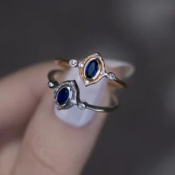 CLASSICS HAWTHORNE. Detailed Royal Blue Silver Ring