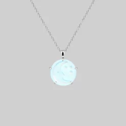 CLASSICS BLUE MOON. Crystal Moon & Star Necklace - Silver Necklaces & Chains