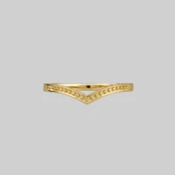 End Of Line Rings BODHI. Dotted Chevron Gold Ring