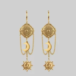 CLASSICS EQUINOX. Celestial Path Chain Hoop Earrings - Gold