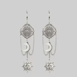 CLASSICS EQUINOX. Celestial Path Chain Hoop Earrings - Silver