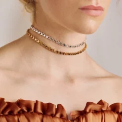 End Of Line LUCIAN. Box Chain Choker - Gold Necklaces & Chains