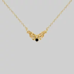 AW21 Necklaces & Chains QUENTIN. Ornate Flourish Chevron Onyx Collar - Gold