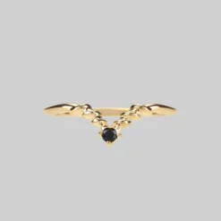 CLASSICS Rings CUPID. Black Spinel Chevron Gold Ring