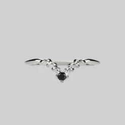 CLASSICS Rings CUPID. Black Spinel Chevron Silver Ring