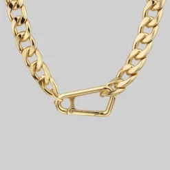 CLASSICS XX. Chunky Curb Chain & Carabiner Clasp Necklace - Gold