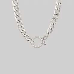 CLASSICS Necklaces & Chains XO. Chunky Chain & Circle Clasp Necklace - Silver
