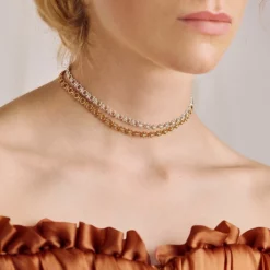 AW21 CELESTINA. Fancy Book Chain Choker - Gold Necklaces & Chains
