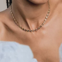 End Of Line Necklaces & Chains CORA. Circle Chain Collar Necklace - Silver