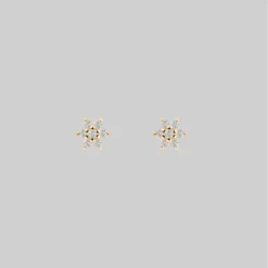 CLASSICS ANGELIC. Cubic Zirconia Star Gold Stud Earrings