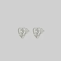CLASSICS APRIL. Sunflower Heart Stud Earrings - Silver