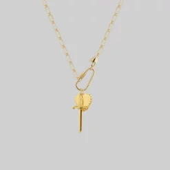 CLASSICS TORMENT. Heart & Dagger Carabiner Charm Necklace - Gold Necklaces & Chains 8 CLASSICS TORMENT. Heart & Dagger Carabiner Charm Necklace - Gold Necklaces & Chains