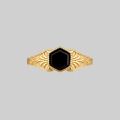CLASSICS RELIC. Onyx Hexagon Ring - Gold