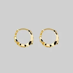 End Of Line IMPERIAL. Ornate Flourish Clicker Hoop Earrings - Gold