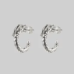 CLASSICS DRAKE. Dragon Hoop Earrings - Silver