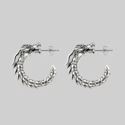 CLASSICS DRAKE. Dragon Hoop Earrings - Silver