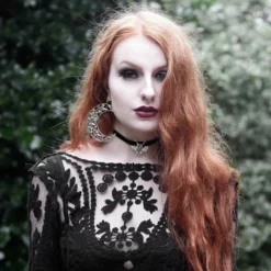 CLASSICS ECLIPSE. Huge Floral Crescent Earrings - Antique Gold