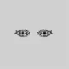 CLASSICS ORIUS. All Seeing Black Spinel Eye Stud Earrings - Silver