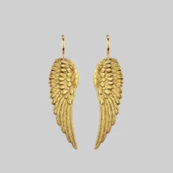 CLASSICS FALLEN SAINT. Angel Wing Hoop Earrings - Gold
