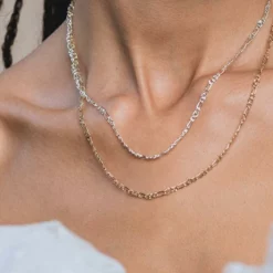 CLASSICS FAYE. Figaro Sunburst Chain - Silver