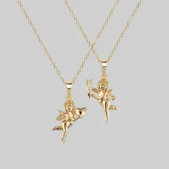 CLASSICS Cupid & Psyche Lovers Layering Necklace - Gold Necklaces & Chains