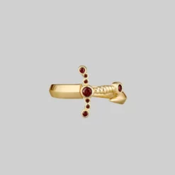 CLASSICS MAJESTY. Garnet Dagger Wrap Ring - Gold Rings