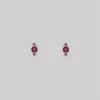 CLASSICS ROSEBUD. Garnet Trio Silver Stud Earrings