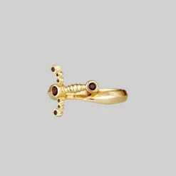 CLASSICS MAJESTY. Garnet Dagger Wrap Ring - Gold Rings